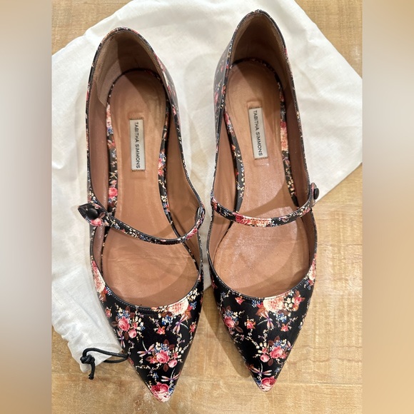 Tabitha Simmons floral Mary Jane flats ballet shoes size 41 - Picture 2 of 16